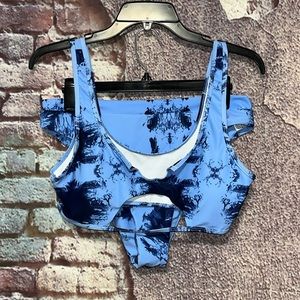 Blue Tie-Dye Bikini Set